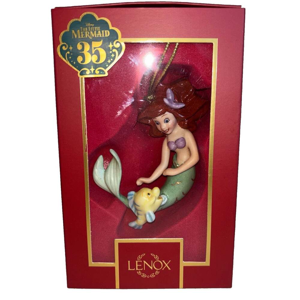 Lenox Little Mermaid Ariel's Best Friend 35th Anniversary Porcelain Ornament